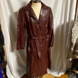 Vintage brick Red Leather Jacket